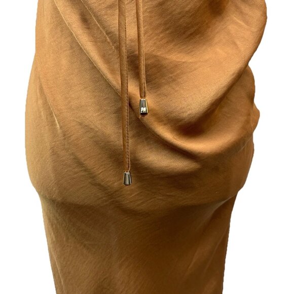 Free People Significant Other Satin Esme Maxi Dress Gold S/P - Picture 7 of 10